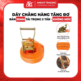 Dây Chằng Hàng Tăng Đơ 35mm 2 Tấn Không Móc – Dây Ràng Hàng Siết Chặt Cho Xe Tải, Xe Bán Tải