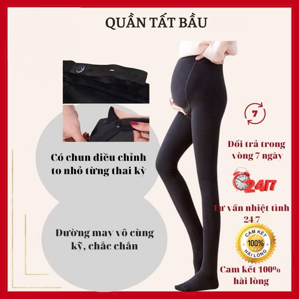 Quần tất bầu siêu co giãn QT01 - Quần tất bầu 3D có chun điều chỉnh hàng chính hàng. Combo 5 quần lót bầu cạp chéo