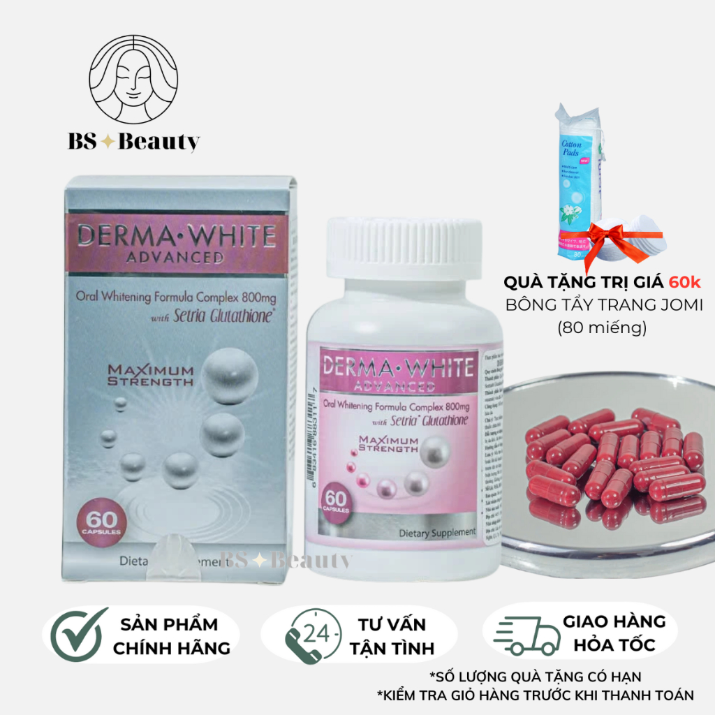 Viên uống hỗ trợ trắng da Derma White Advance (Hộp 60 viên)