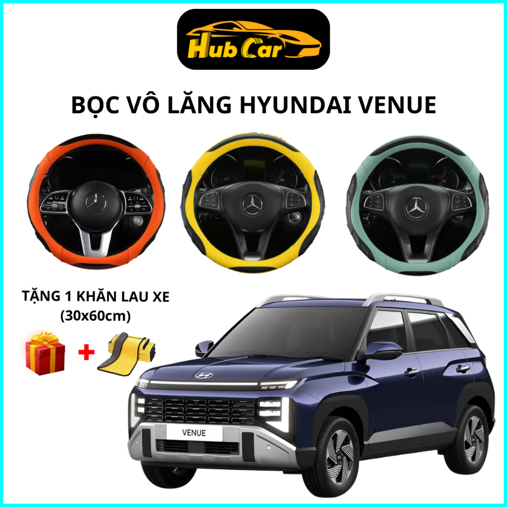 Bọc Vô Lăng Ô Tô Hyundai Venue Bọc Vô Lăng Carbon Cao Cấp