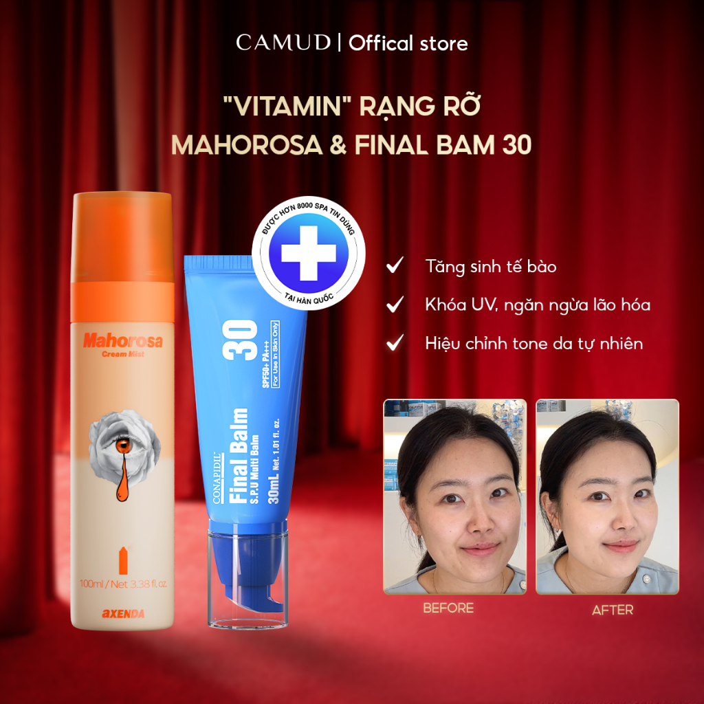 Combo xịt khoáng Mahorosa Cream Mist100ml & Kem đa năng Final Balm 30ml Pharmesthetic - Camud