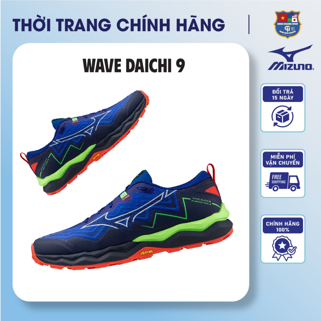 Giày Chạy Bộ Địa Hình Mizuno WAVE DAICHI 9 – Đệm Enerzy Foam Ưu Việt, Công Nghệ Wave Plate Ổn Định