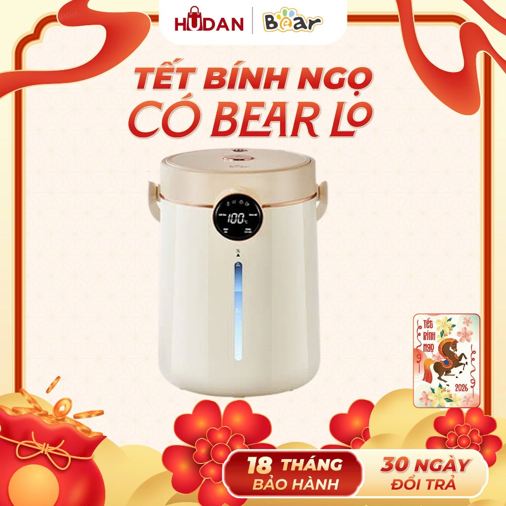 Bình thuỷ điện BEAR 3L EWB-5H30C60 Tiếng Anh Bình đun siêu tốc, 11 Mức Giữ Ấm, Khử Clo BH 18 tháng.