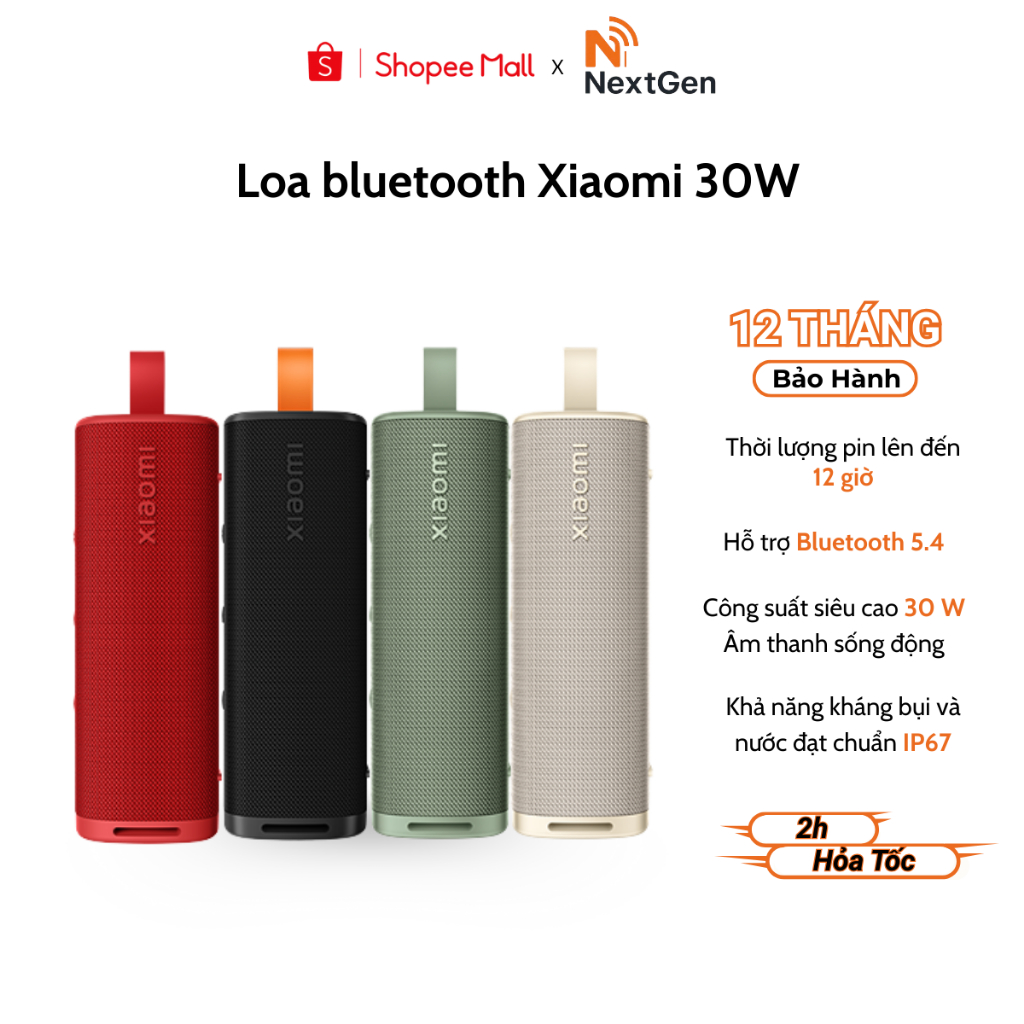 Loa Bluetooth Xiaomi Sound Outdoor 30w Bass Mạnh Mẽ Pin 12 Giờ - Chính Hãng Bảo Hành 12 Tháng