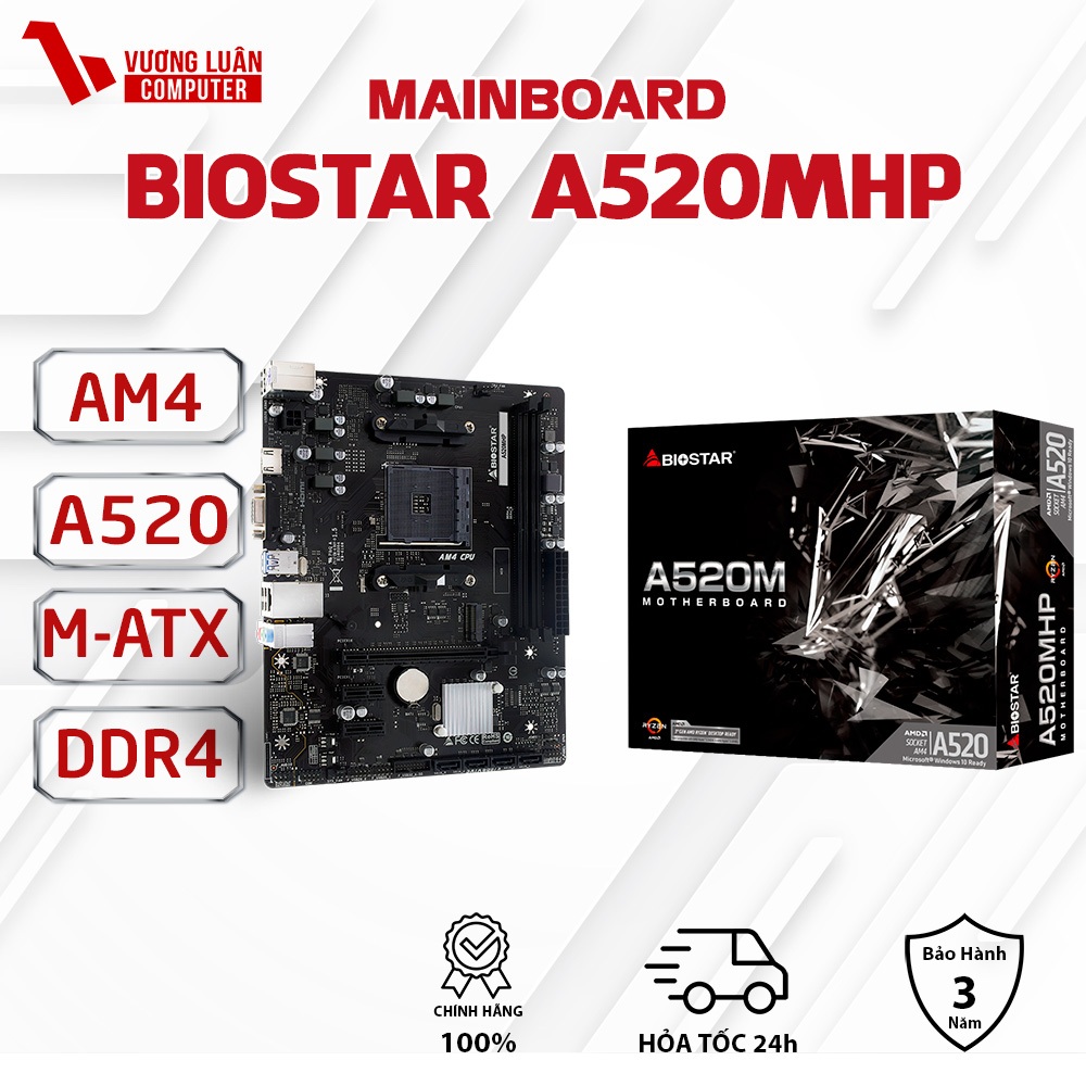 Main BIOSTAR A520MHP DDR4 Bo mạch chủ AM4 giá bình dân