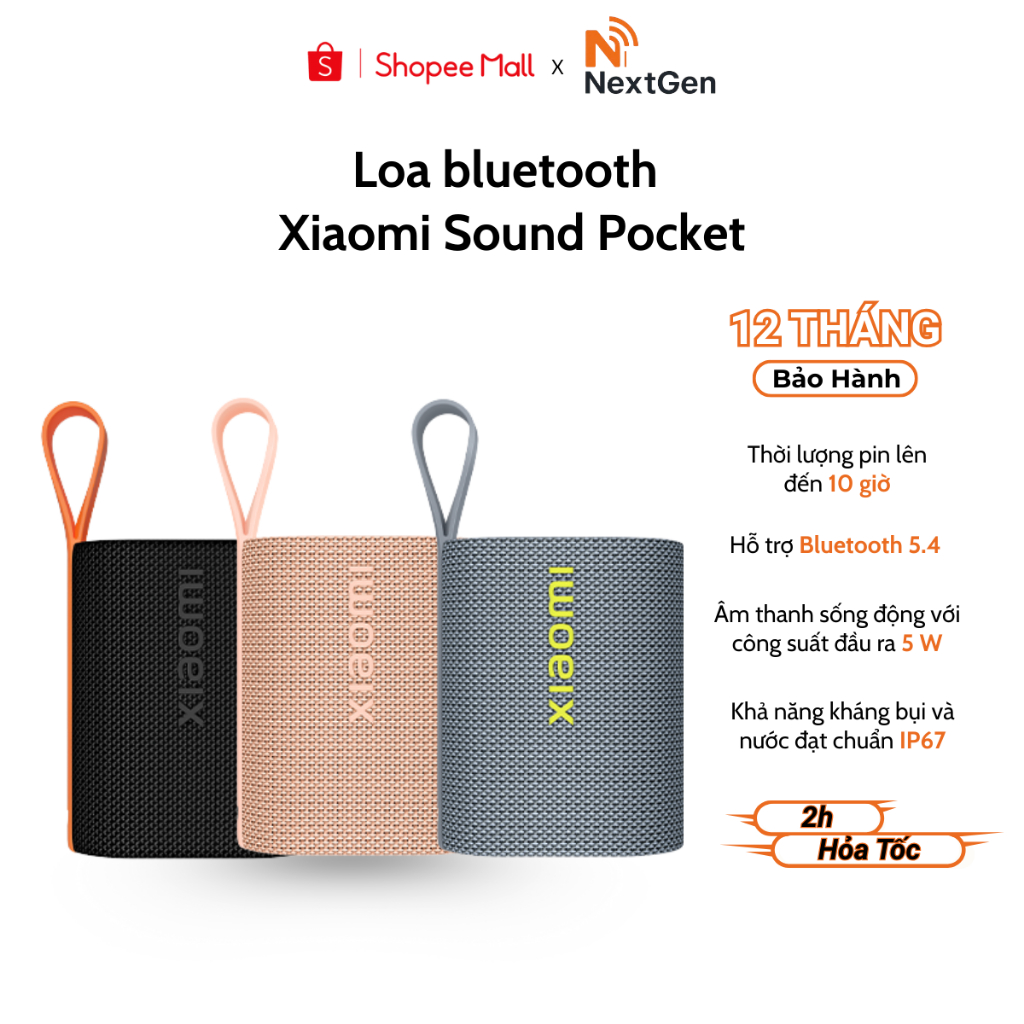 Loa Bluetooth Mini Bỏ Túi Xiaomi Sound Pocket - Chống nước - Đàm Thoại - Chính Hãng BH 12 Tháng