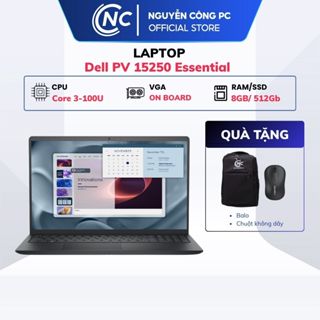 Laptop Dell PV 15250 Essential (Core 3-100U | 8GB | 512GB | 15.6'' FHD 120Hz, Intel Graphics, Black, NK) - BH 12 tháng