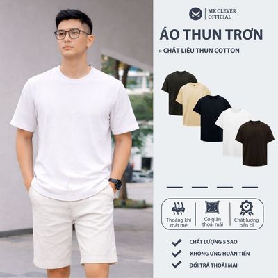 Áo Thun Trơn Nam T-shirt MK CLEVER Chất liệu thun cotton 100% co giãn 4 chiều, lên form chuẩn dáng