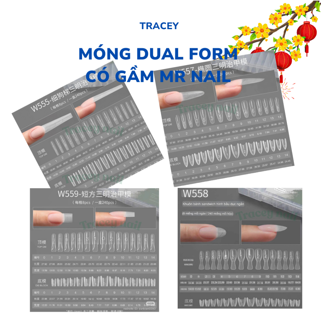 Móng làm dual form chống tràn, móng úp gel gôm mr nail , móng dual form chống tràn gầm, móng úp dual