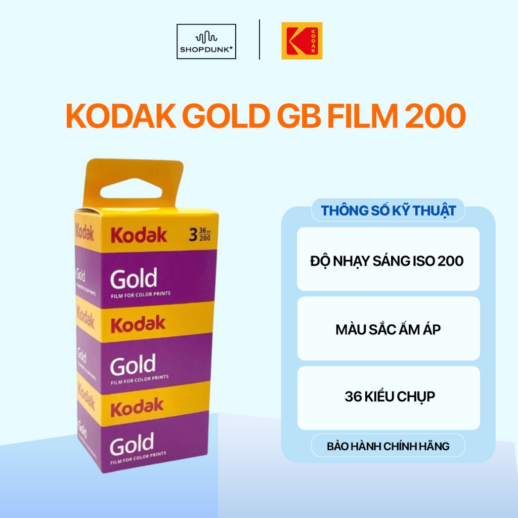 Cuộn Phim Kodak Gold GB Film 200 135 36 Exp - Pack of 3 pcs | ISO 200 | Số Ảnh 36 Chính Hãng