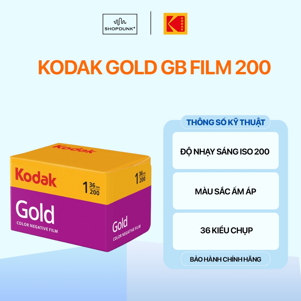 [Livestream] Kodak Gold GB Film 200 135 36 Exp Boxed | Số ảnh 36 | IOS 200 Chính Hãng