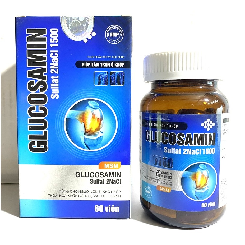 GLUCOSAMIN Sulfat 2NaCl 1500 hỗ trợ Giúp xương chắc khớp khỏe, ngăn ngừa thoái hóa khớp, tái tạo mô 