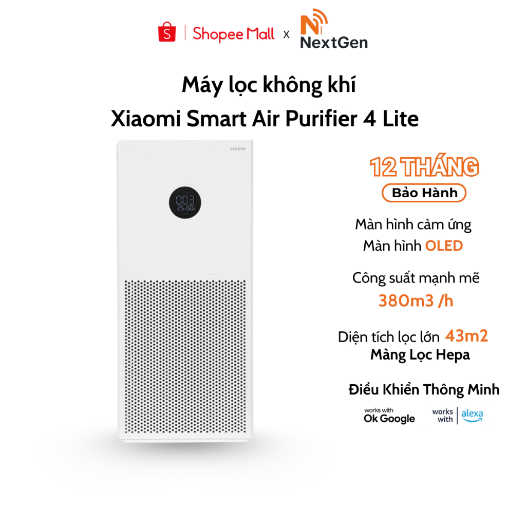 Máy lọc không khí Xiaomi Mi Air Purifier 4 Lite - Chính hãng bảo hành 12 tháng