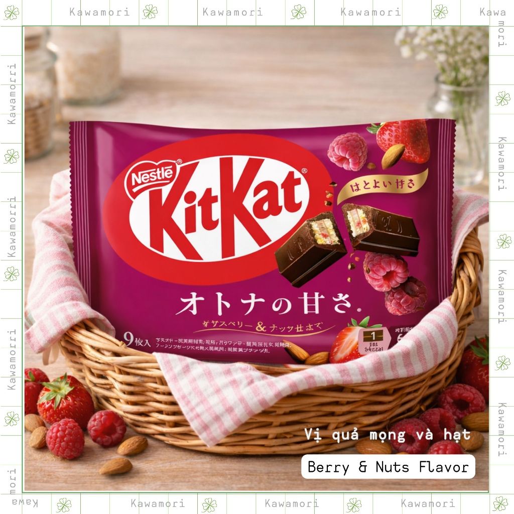 KitKat Nhật - KitKat vị quả mọng và hạt - Berry & Nuts flavor - KitKat chocolate