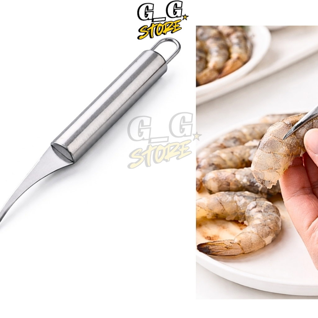 Dụng Cụ Lấy Chỉ Lưng Tôm Inox – Dao Rút Chỉ Tôm Nhanh Gọn - GGStore