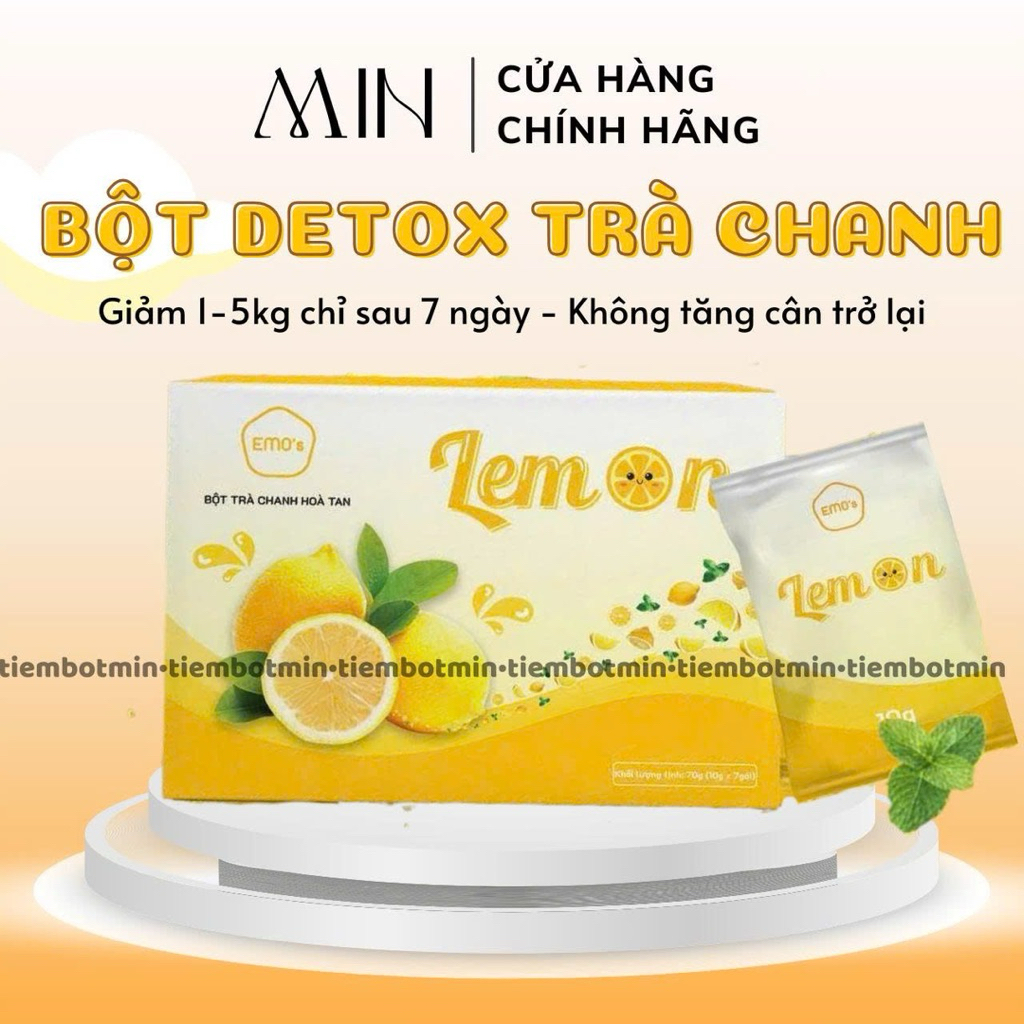 (MẪU MỚI) BỘT CHANH GIẢM CÂN EMO DETOX LEMON/ EmOSLIM CHÍNH HÃNG