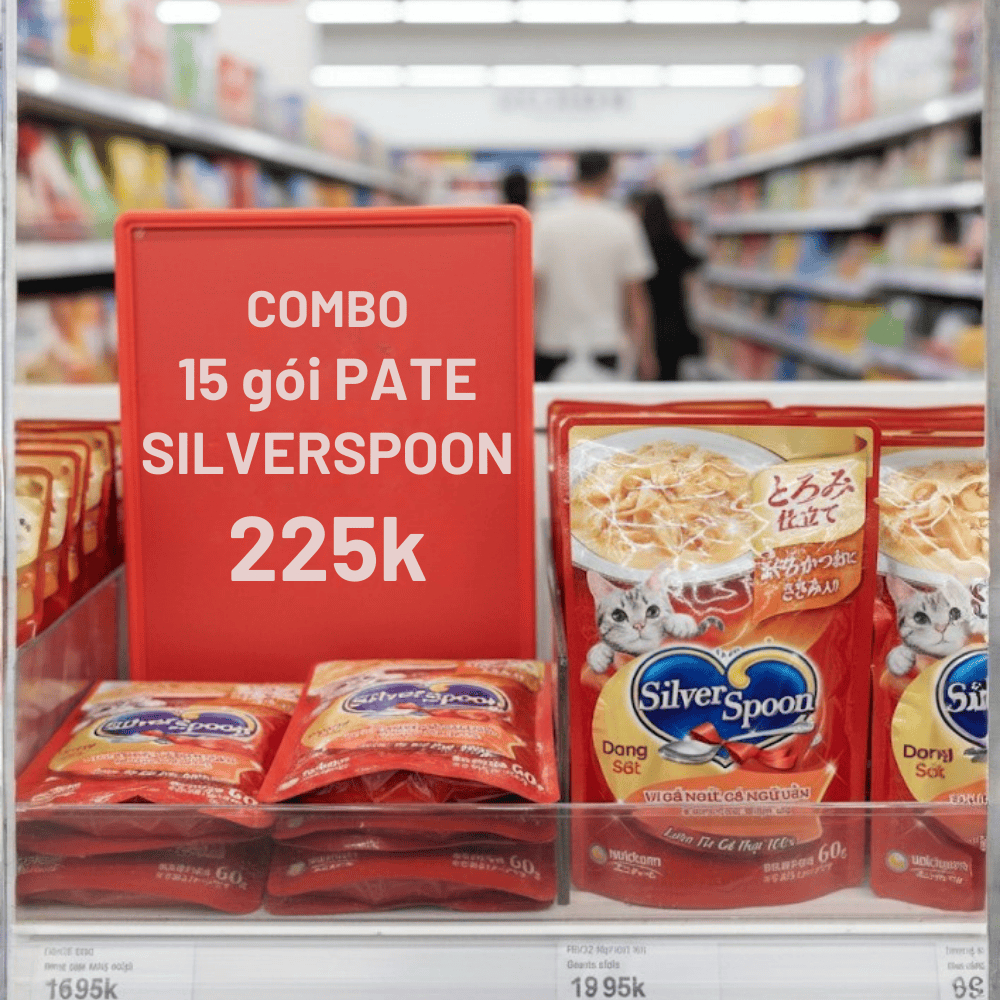 Pate cho mèo Silver Spoon Nhật Bản gói 60g - Vị ngon chuẩn Omakase