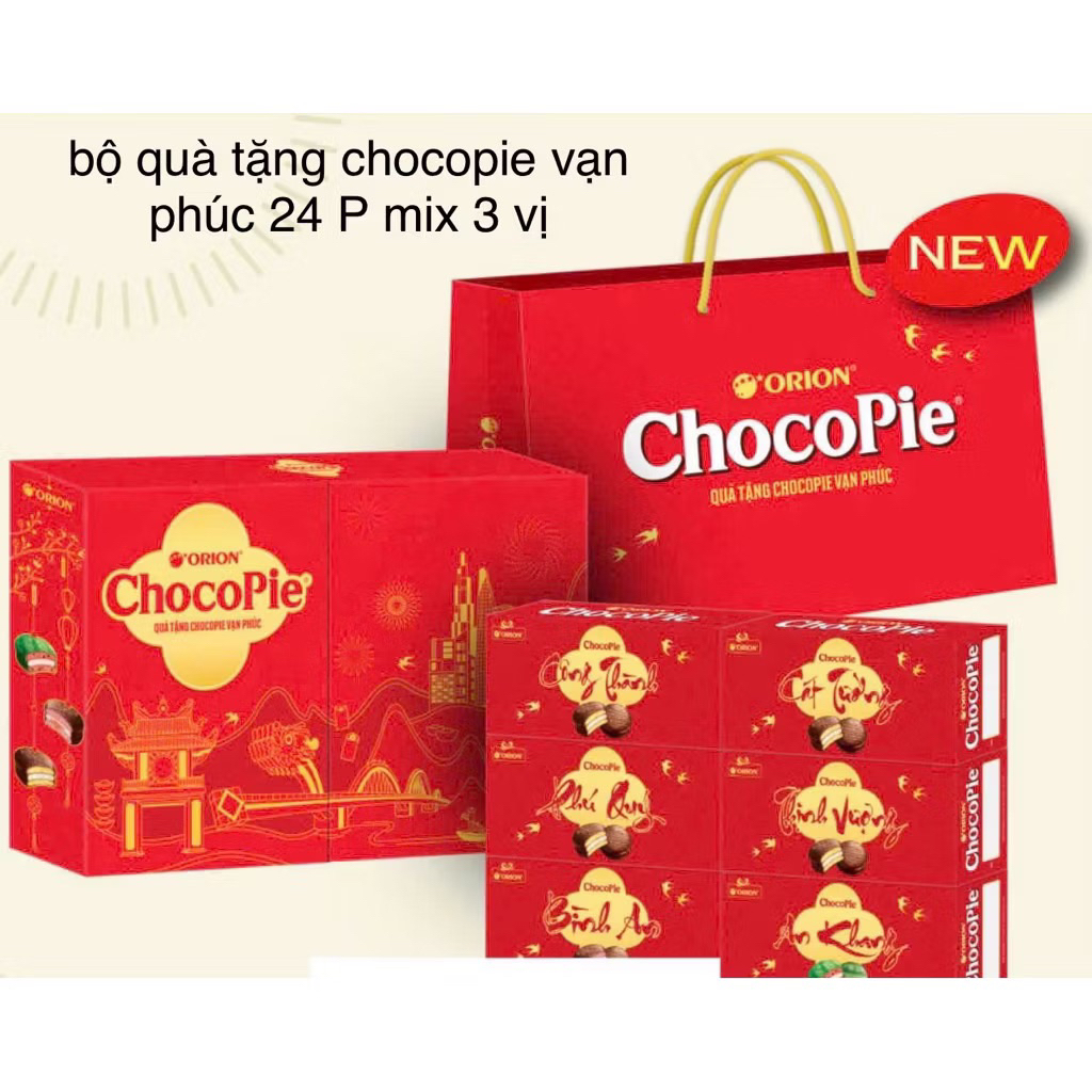 TẾT (quà tặng chocopie Vạn phúc)bánh hộp CHOCOPIE ORION