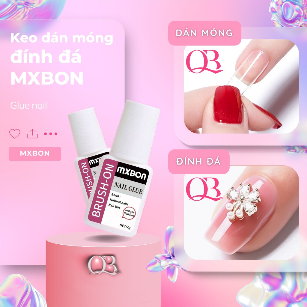 Combo 3 chai keo dán móng, keo đính đá MX BON