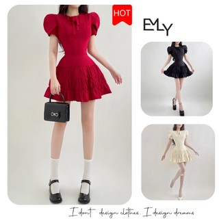 Đầm dáng xòe mini tay ngắn Emilyshop (T)