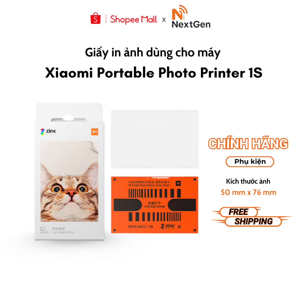 Giấy in ảnh Mi Printer Paper (20 cái) 2x3 inch - Dùng cho Xiaomi Portable Photo Printer 1S