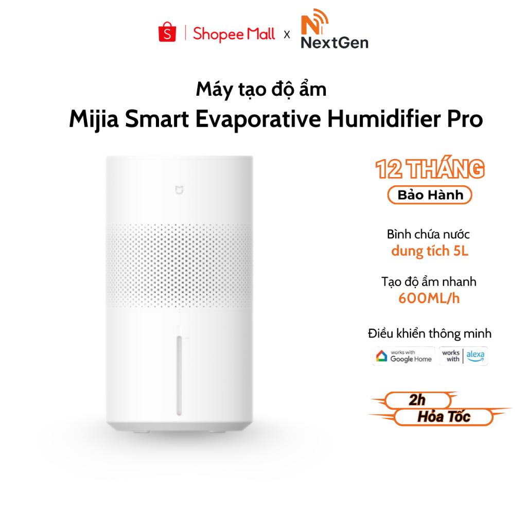 Máy tạo độ ẩm Xiaomi Mijia Smart Evaporative Humidifier Pro Dung Tích 5L - Bảo Hành 12 Tháng