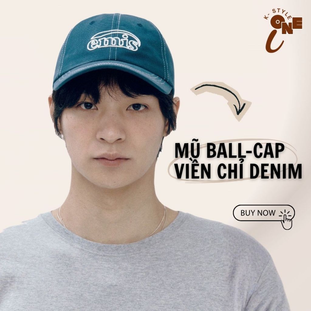 [CHÍNH HÃNG] Mũ EMIS EM-02 Mũ Lưỡi Trai EMI.S Phong Cách Hàn Quốc - Navy Viền Chỉ Trắng Basic