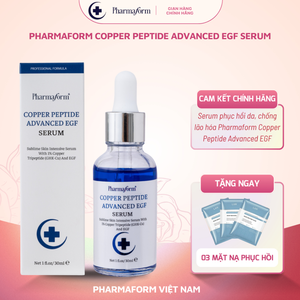 ✅ PHARMAFORM Serum phục hồi da, chống lão hóa Pharmaform Copper Peptide Advanced EGF 30ML