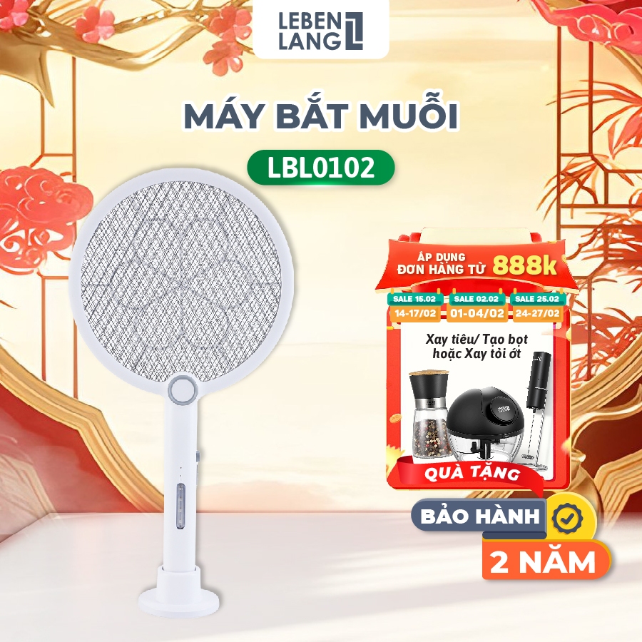 Vợt muỗi điện, Máy Bắt Muỗi Lebenlang LBL0102, công suất 3W, an toàn khi sử dụng, bảo hành 2 năm