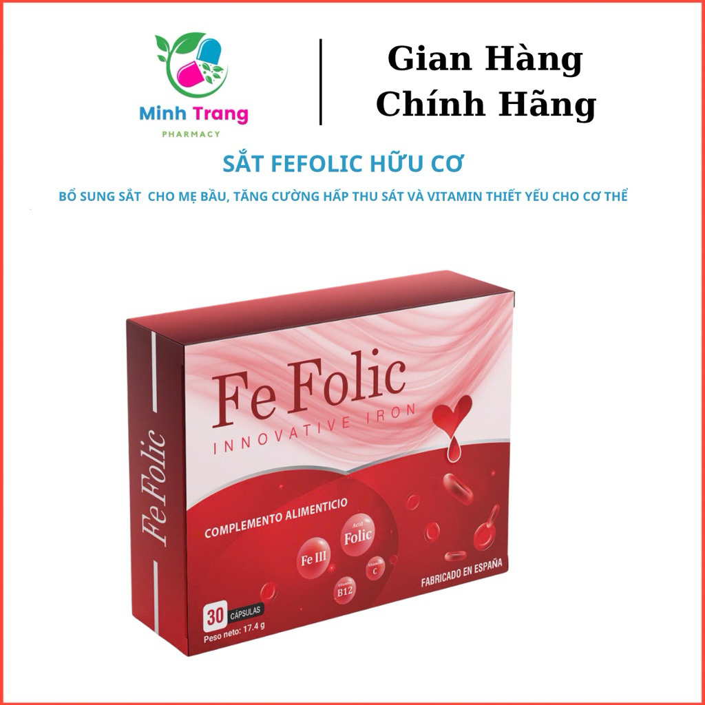 Fe Folic – Bổ sung sắt & acid folic – Hộp 30 viên – Nhập khẩu Tây Ban Nha