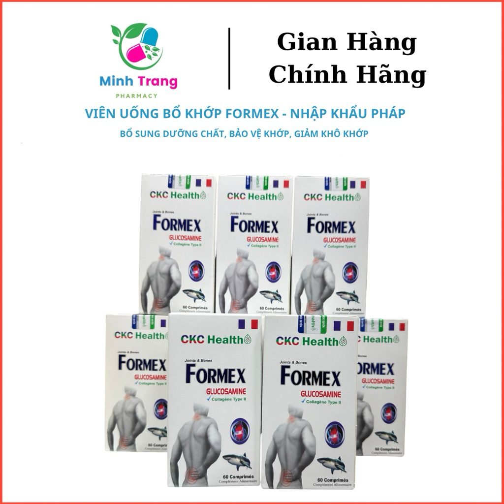 Formex Glucosamine Collagen Type II CKC Health – Hỗ trợ xương khớp – Hộp 60 viên – Nhập khẩu Pháp