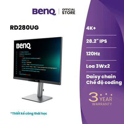 [NEW] BenQ RD280UG_Màn hình máy tính dành cho lập trình 120Hz 28" 4K đèn MoonHalo, USB-C, bảo vệ mắt
