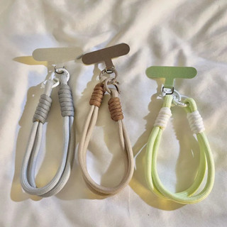 【Chamvn】Dây đeo điện thoại ngắn dệt màu Macaron đơn giản tiện dụng cho tai nghe