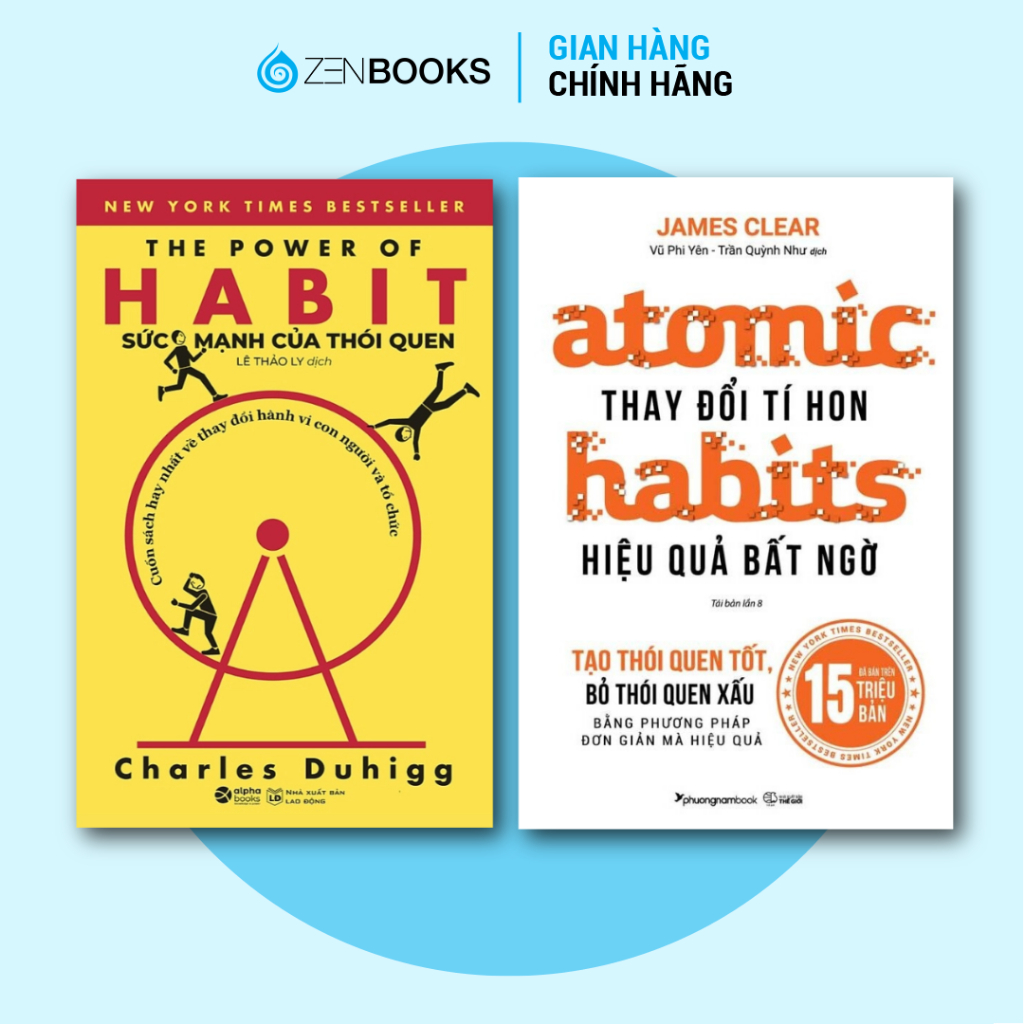 Combo Sách Thay Đổi Thói Quen Tốt: Atomic Habits & The Power of Habit :Sức Mạnh Của Thói Quen