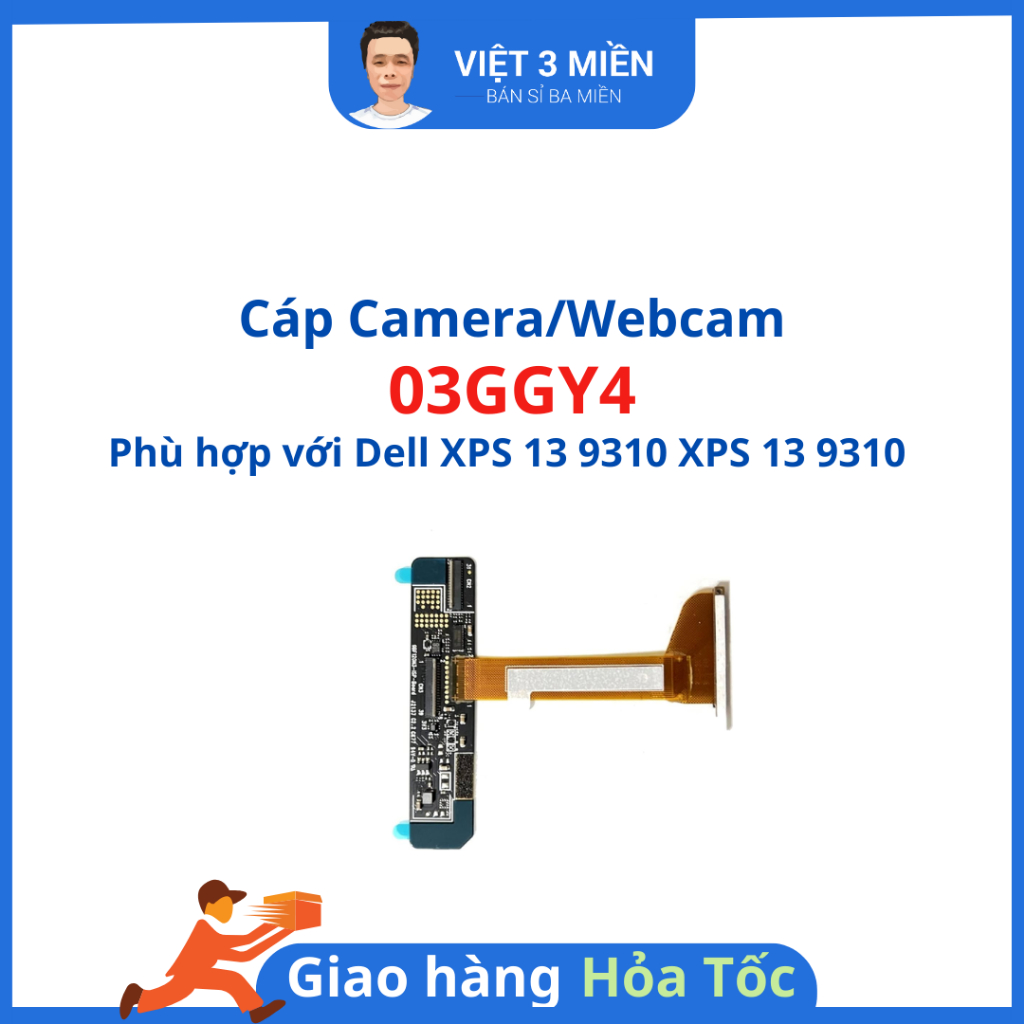 Cáp Camera/Webcam laptop Dell XPS13 9310 XPS 13 9310 - 03GGY4 - Zin tháo máy - BH 1 tháng