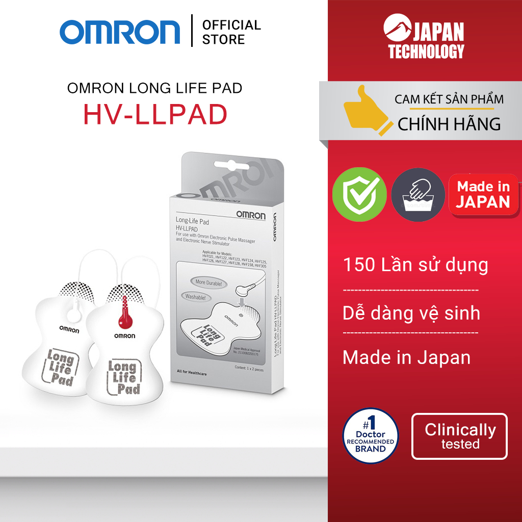 Combo 2 Miếng Dán Điện Cực Omron Long Life Pad HV-LLPAD | Dùng Cho HV-F128, HV-F127, HV-F013,...