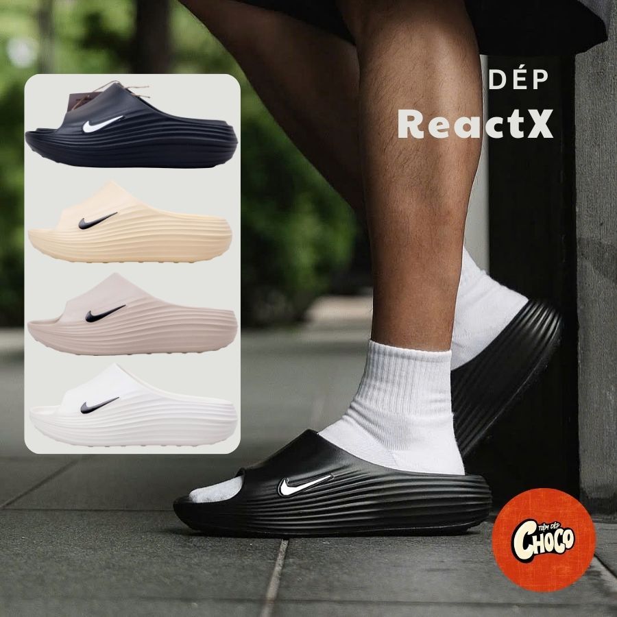 (FULLBOX) Dép NK ReactX Rejuven8 Slide Siêu Êm, Dép Đúc Bánh Mì Cao Cấp -  Tiệm Dép Choco