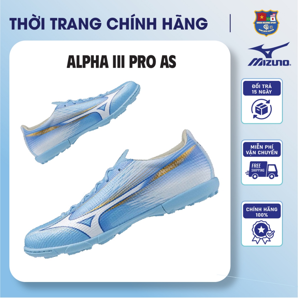 Giày Đá Bóng Mizuno Alpha 3 Pro AS - Sân Nhân Tạo, Công Nghệ Mizuno Enerzy Giảm Chấn, Êm Chân