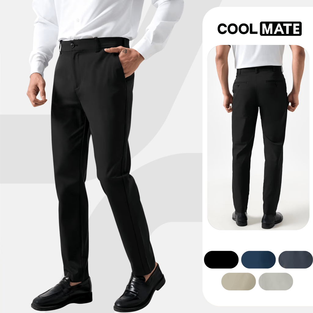 Quần dài nam Kaki Excool co giãn, thấm hút, chống nắng, quần âu chống tia UV Coolmate | BigBuy360 - bigbuy360.vn