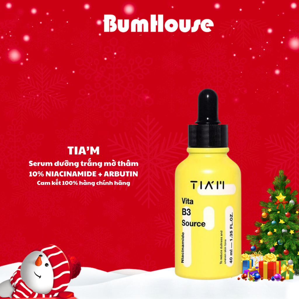 Serum TIA'M 10% Niacinamide + 2% Arbutin Tia'm Vita B3 Source 40ml Dưỡng Trắng & Phục Hồi Da Sau Mụn