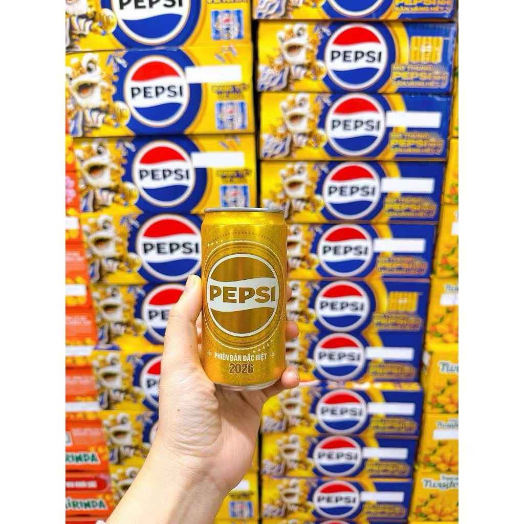 Pepsi vàng 235ml ( Lon Tết 2026) DATE MỚI LON MÀU VÀNG) 1 lốc 6 lon
