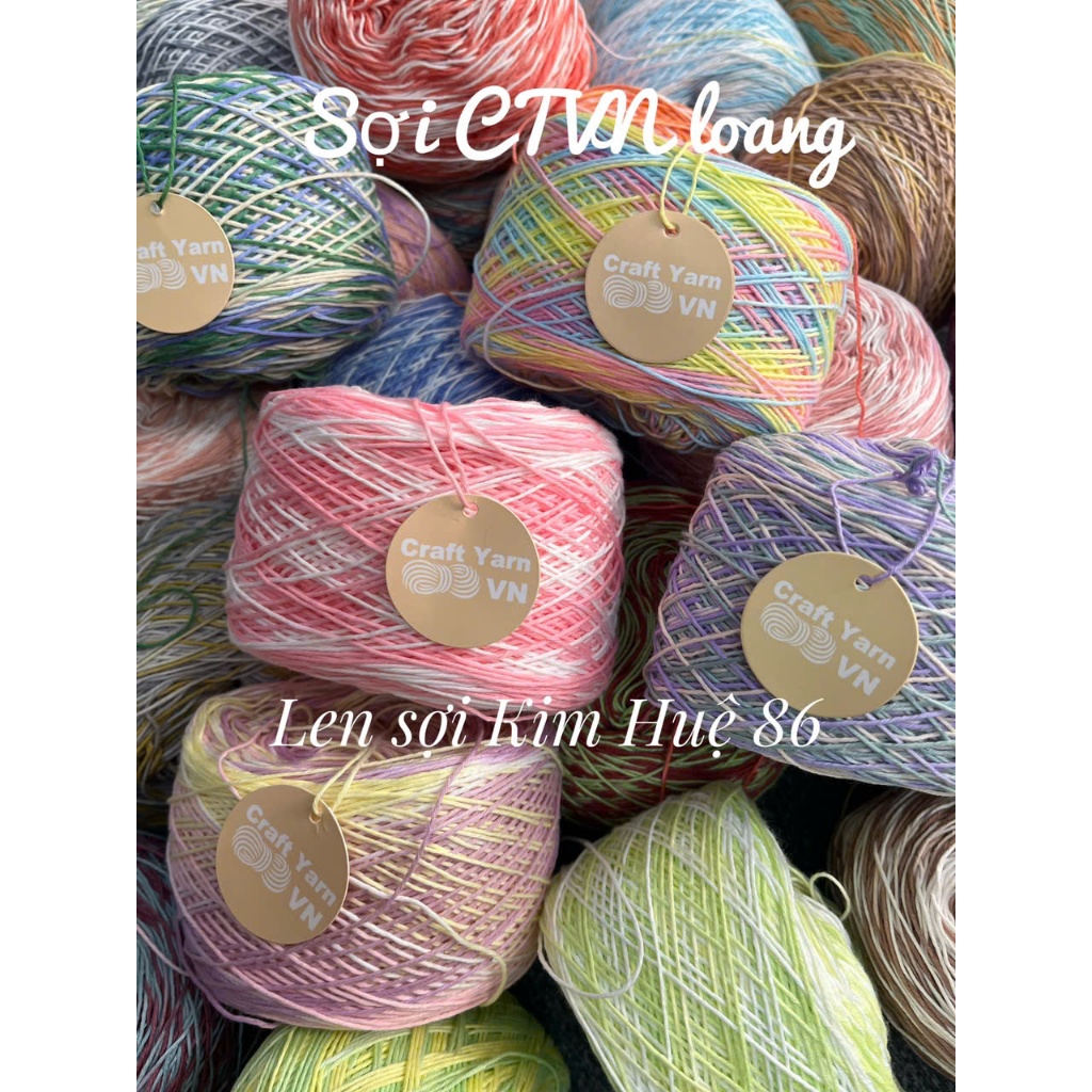 Sợi Cotton Việt Nam 1mm màu loang - Sợi CTVN loang ( DTY 150/48)