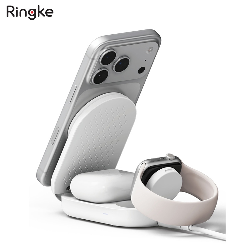 Đế sạc Ringke Stand Qi2 25W 3-in-1 Folding Magnetic Wireless Charger