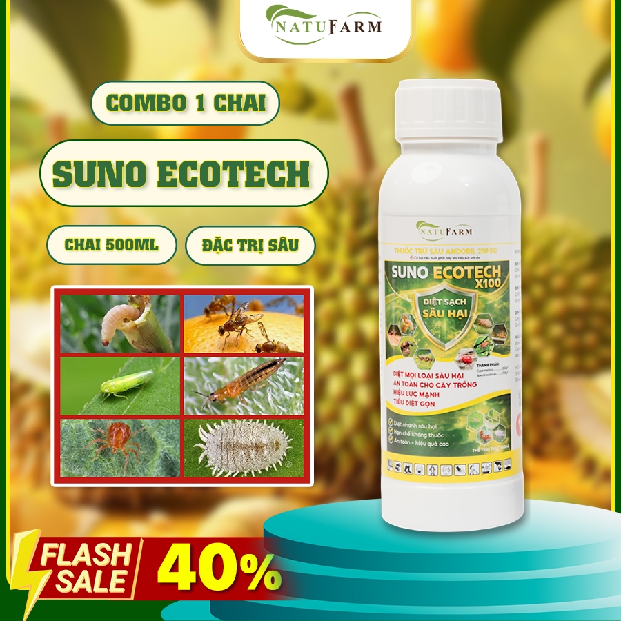 Suno Ecotech chế phẩm sinh học NatuFarm hỗ trợ dưỡng hoa quả, ổn định cây trồng chai 500ml