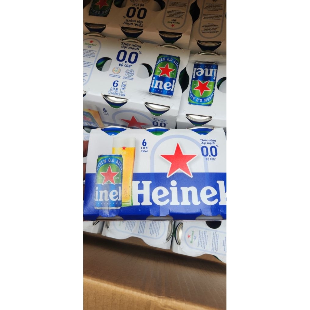 Heineken 0.0 – Bia không cồn (Lốc 6 lon x 250ml)