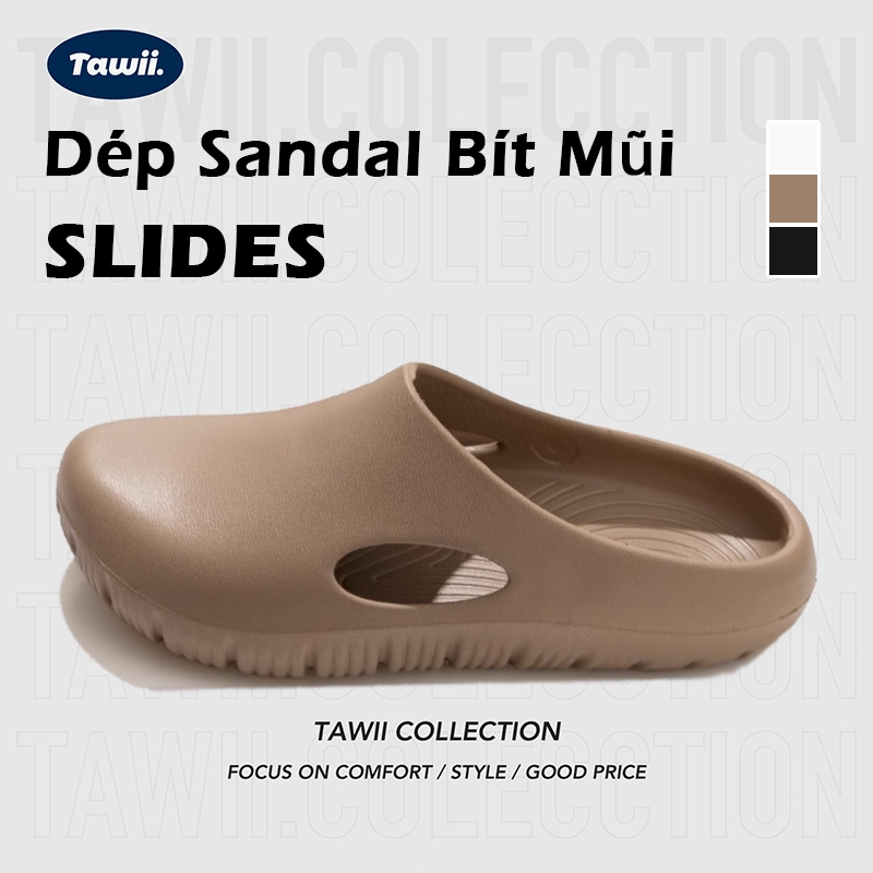 Tawii Dép Slide Nam Nữ EVA Dép bít mũi Chống Trượt giày sục Full Size Dép Đế Mềm