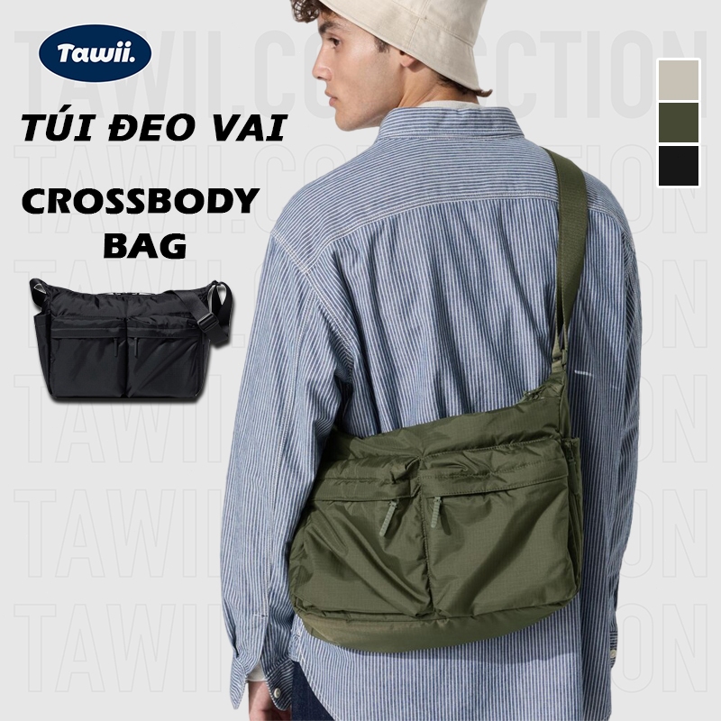 Tawii Túi nam Túi đeo chéo nam UNISEX Túi đa năng nhiều Chống nước Có thể cài đặt máy tính