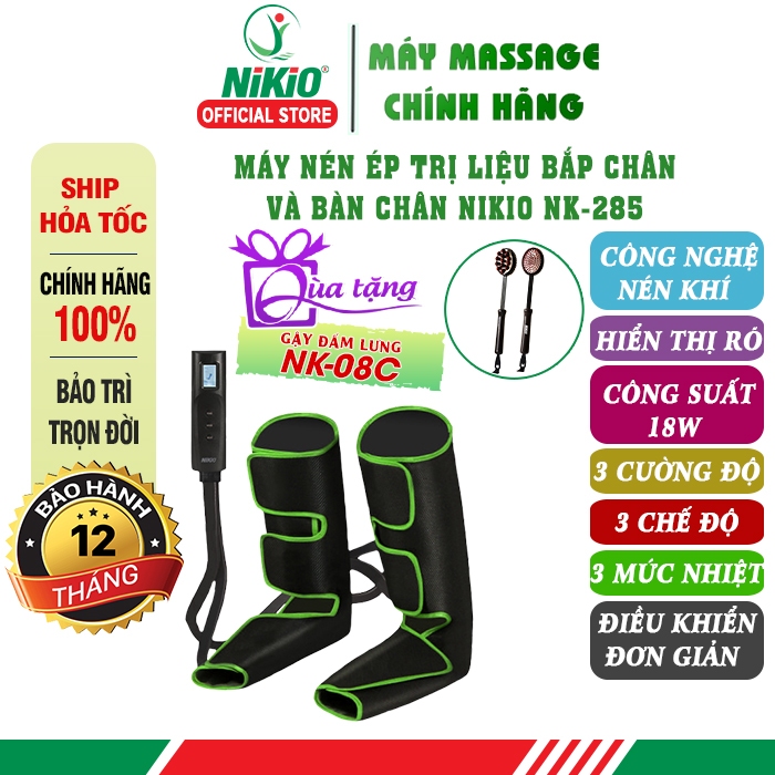 Máy Massage Chân Nén Ép Tĩnh Mạch 2in1 Nhật Bản Nikio NK-285 - Hỗ trợ điều trị suy giãn tĩnh mạch