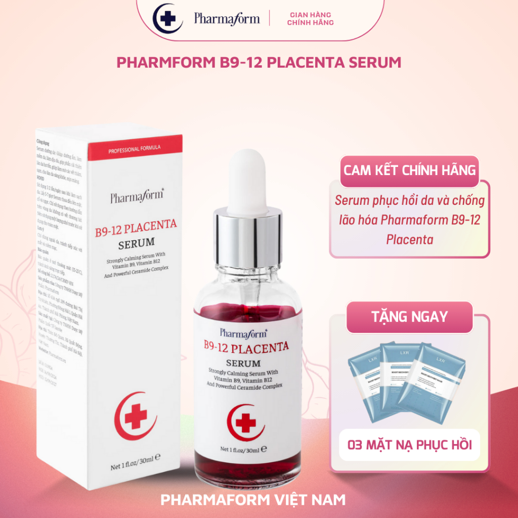✅ PHARMAFORM Serum phục hồi da và chống lão hóa Pharmaform B9-12 Placenta 30ML