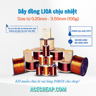 Dây đồng Lioa chịu nhiệt các size từ 0.20mm - 3.50mm (100gr)